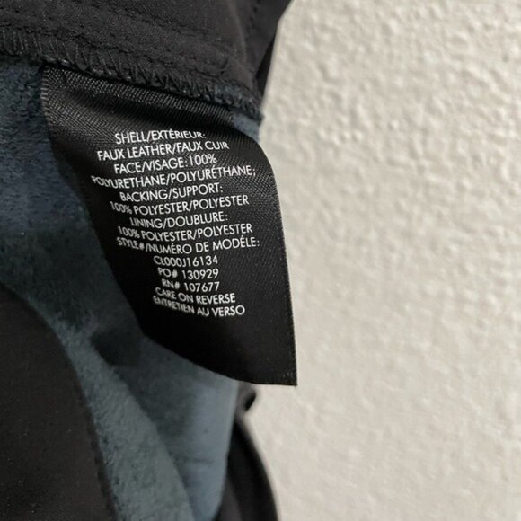 Alice + Olivia Vegan Leather Wide Leg Pants Black Chic Baggy Low Rise Designer - Picture 9 of 12